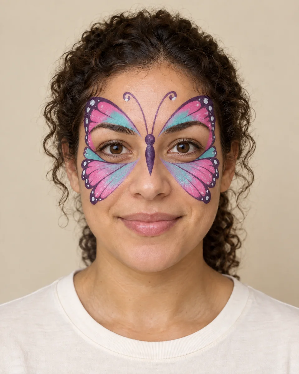 Butterfly face paint preview