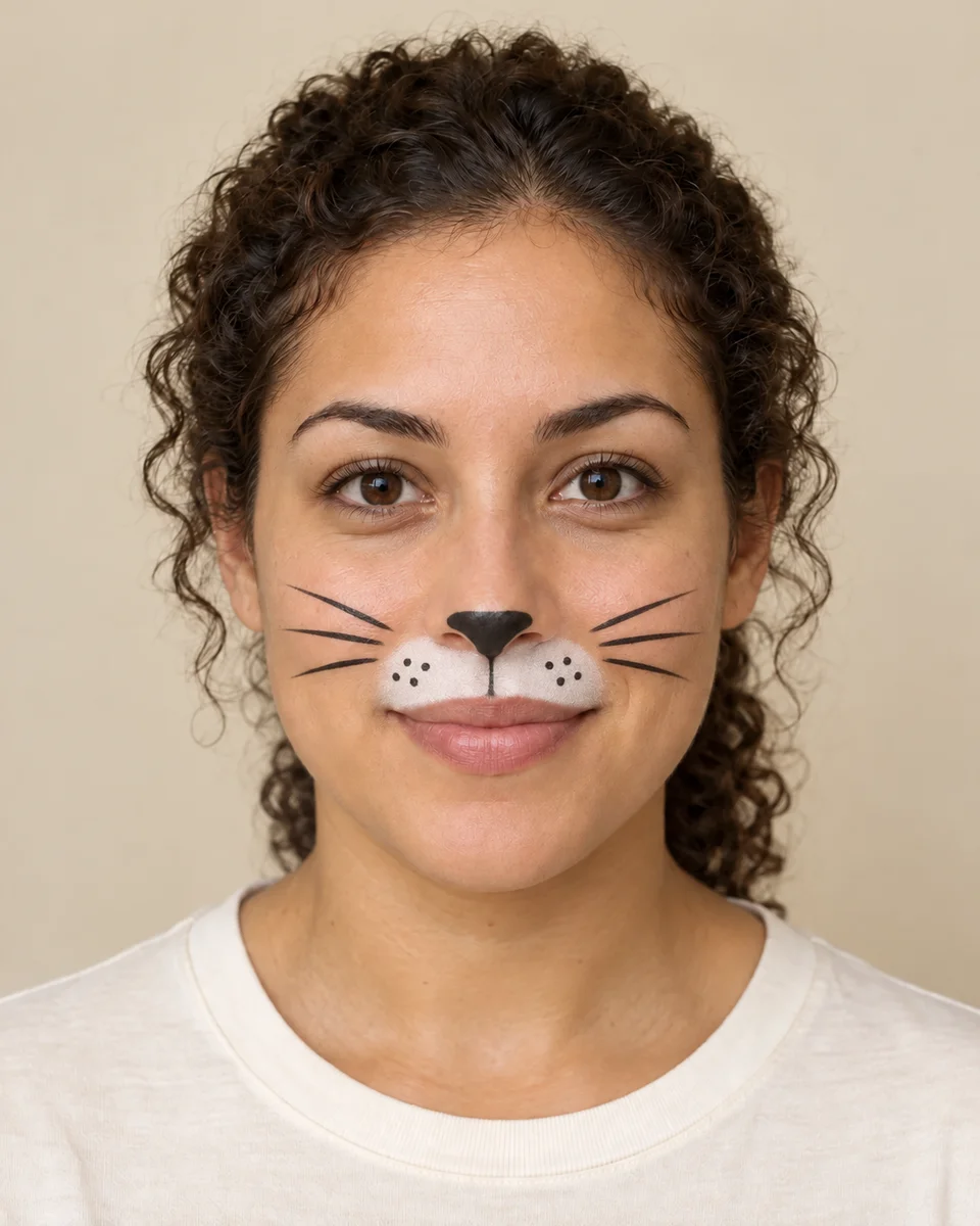 Illustrative Cat stage 2: add nose and whiskers